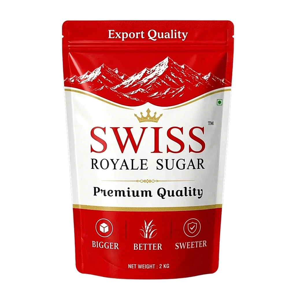 Swiss Royale Sugar 2kg Export Quality Stand-Up Pouch - Net Weight 2 KG